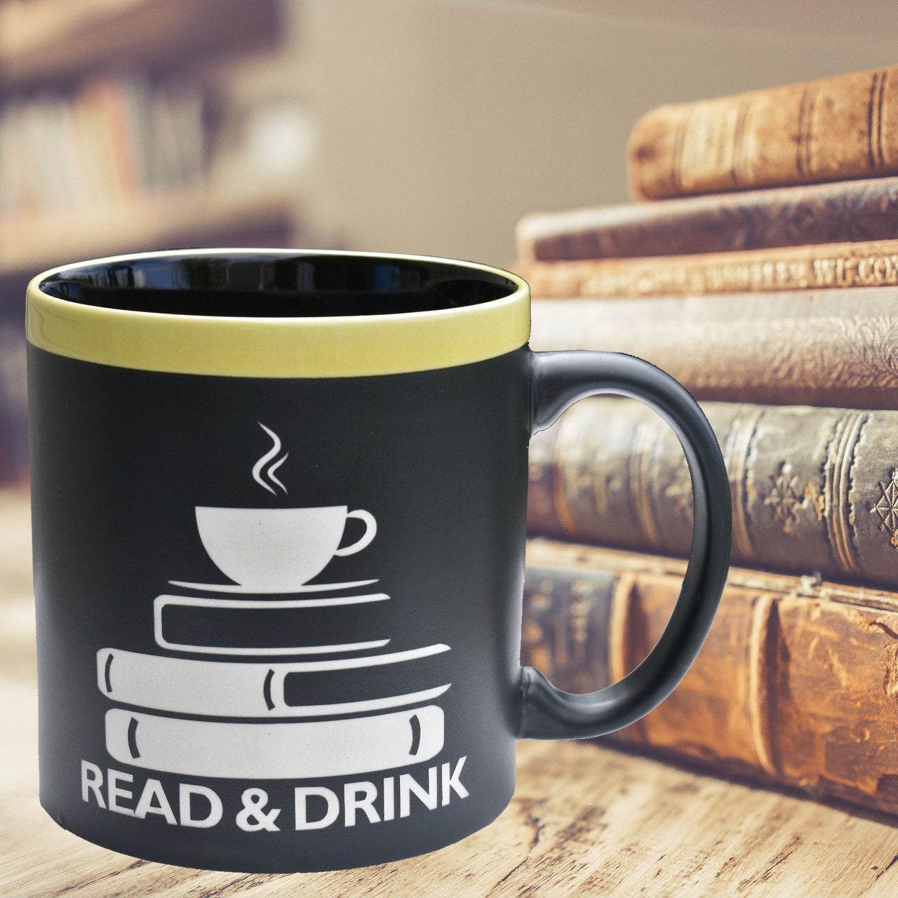 Read and Drink 22 oz Large Coffee Mug Book Lover Gift Book Club Cup –  Julies Heart