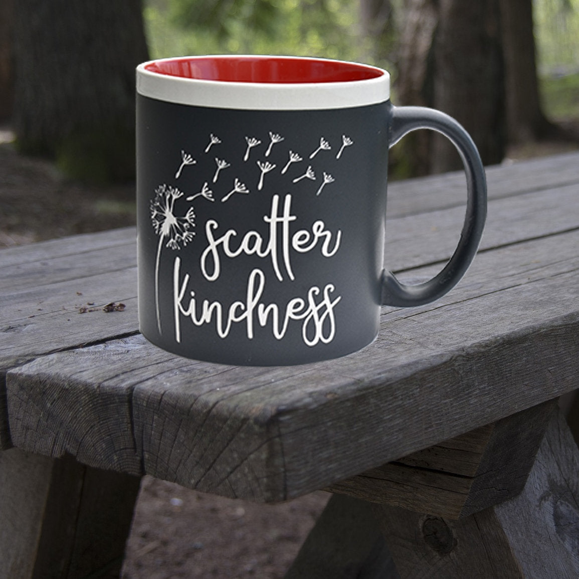 Scatter Kindness 22 oz Coffee Mug Jumbo Message Mug Gift for Her Dandelions  Theme