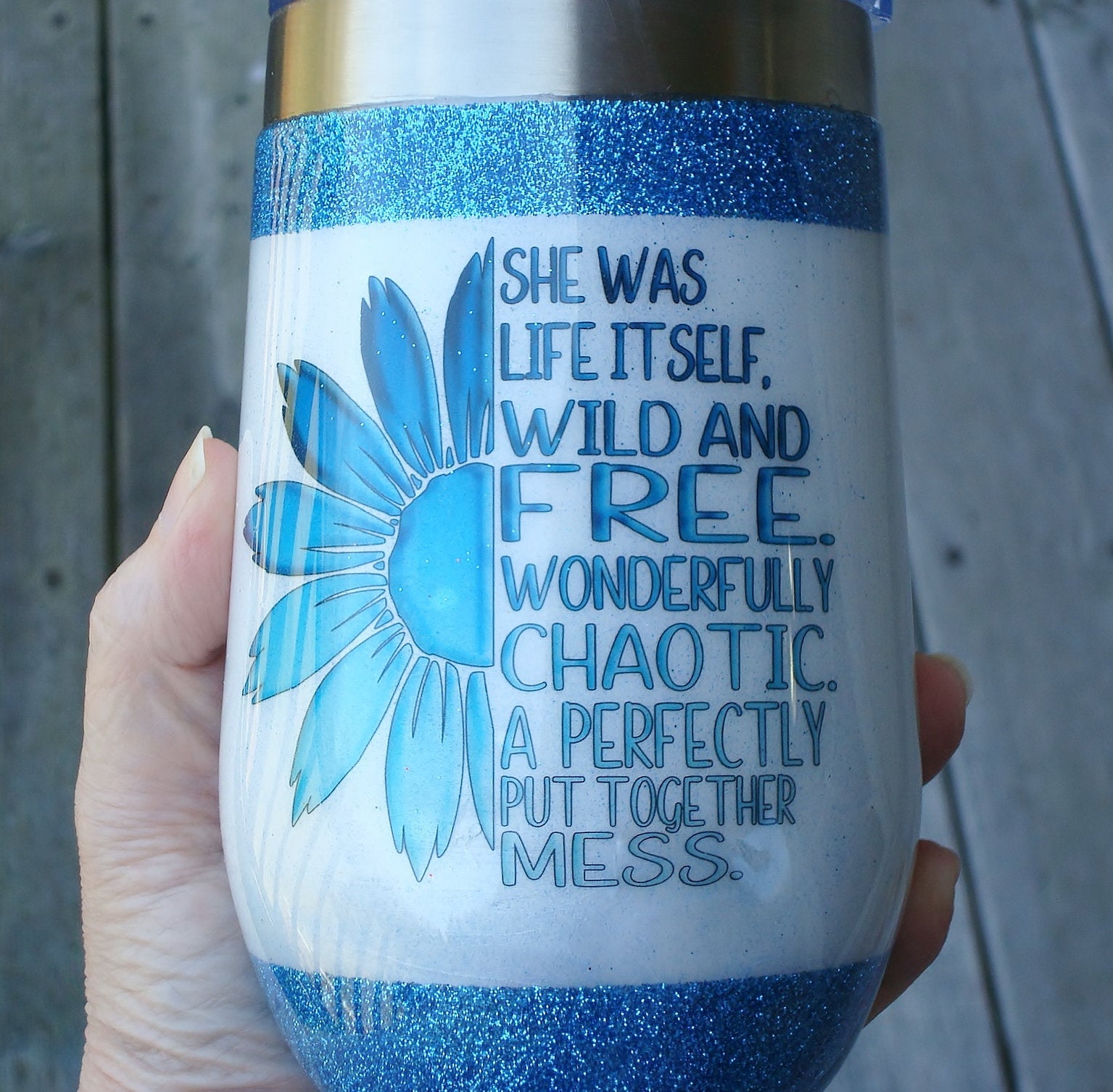 Funny Wine Tumbler - This is Just Water - Sublimation Glitter Tumblers –  Powers Handmade Gifts