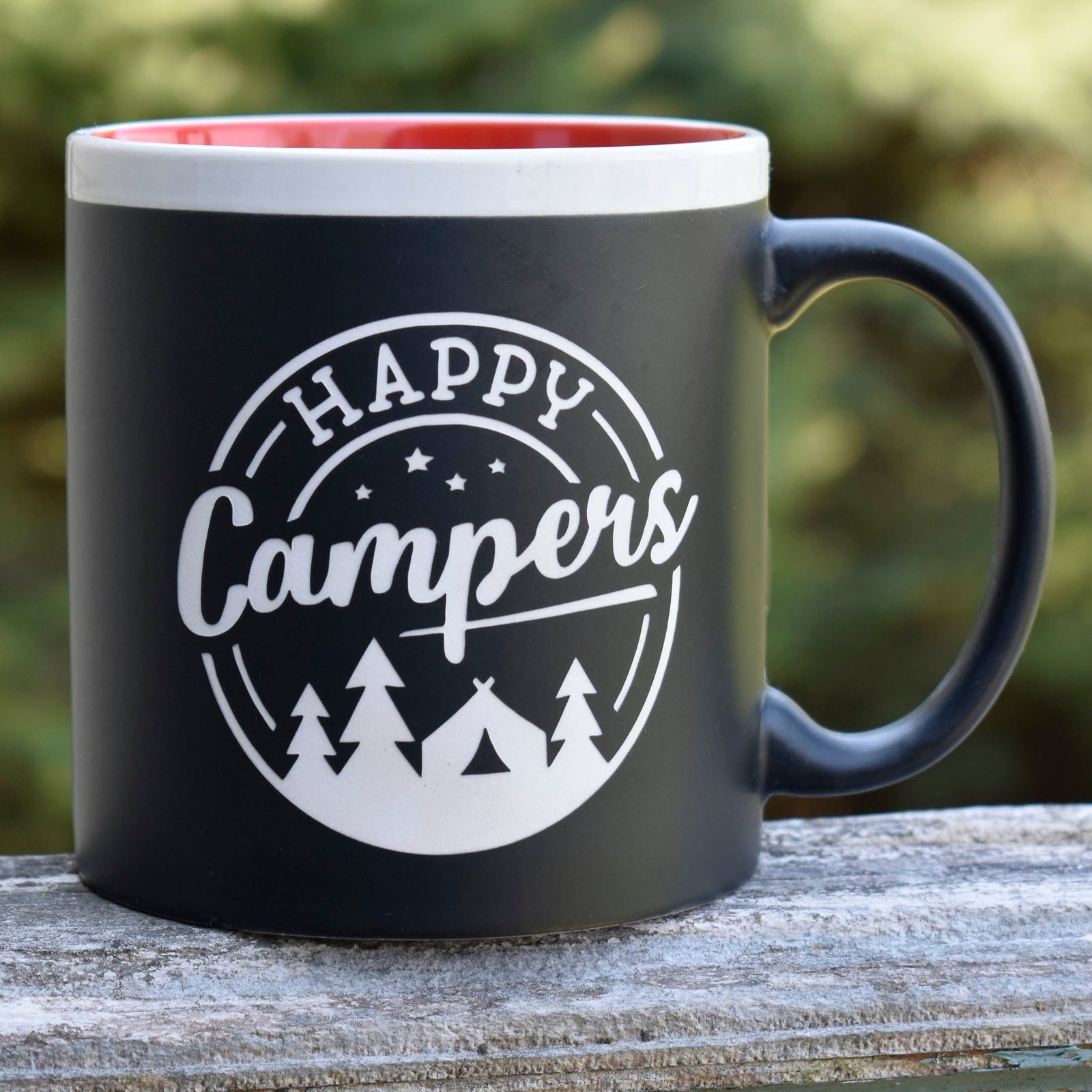 Jumbo Chalkboard Happy Campers Coffee Mug